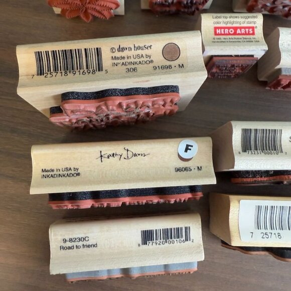 Mixed Lot of 10 Inkadinkado Hero Arts Rubber Stampl - Picture 6 of 7